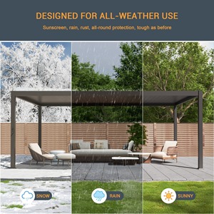 Pérgola de Aluminio de Alta Calidad con Techo de Láminas Ajustables y Drenaje Integrado - Product Image 2
