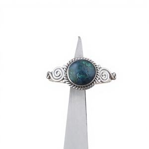 Anillo Apilable de Plata de Ley 925 con Turquesa Natural, Anillo Clásico para Regalo de Boda para Mujer - Product Image 1