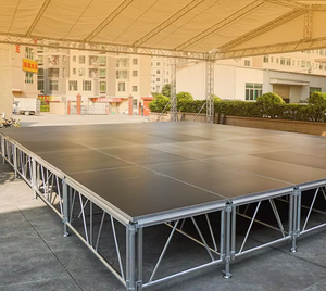 เวทีอะลูมิเนียมอัลลอยแบบแยกส่วนแบบพกพาสำหรับงานกิจกรรมในร่ม/กลางแจ้งประกอบง่ายเวทีน้ำหนักเบาพับได้สำหรับการแสดง - Product Image 2