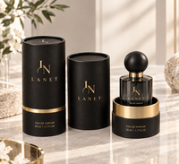 Boîtes d'emballage cylindriques personnalisées pour huiles essentielles et parfums avec gaufrage, doublure en éponge en papier artistique et fermeture magnétique dorée