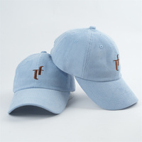 Gorra de sombrero de papá de pana personalizada bordada con 6 paneles de calidad de marca, gorra de béisbol deportiva con logotipo personalizado para hombres
