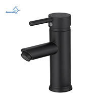 Salle de bain moderne de luxe Robinet de lavabo à poignée unique noir wc hôtel robinet d'eau en acier inoxydable