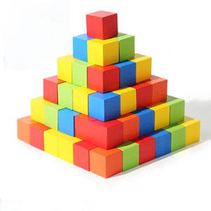 Hot Sale Children's Wood Color Wood Block Math Teaching AIDS Juguetes Geometric Graphics square Grain Educational Toy for Kids - Product Image 6