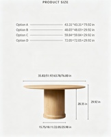 Ensemble de table à manger en bois de chêne de style moderne, écologique, pour hôtel et villa, chaises de salle à manger rondes avec options personnalisées