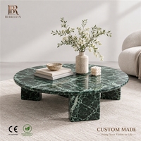 Table basse en marbre vert Alpi naturel de qualité supérieure, meubles en pierre sur mesure pour projets résidentiels de luxe