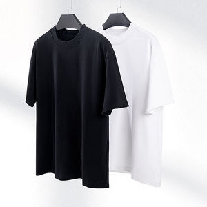 Camiseta de Manga Corta de Color Sólido, Estilo Desgastado, 420g, Personalizable, Informal, Holgada, de Algodón Puro, Cuello Redondo, Rota, Moderna - Product Image 5