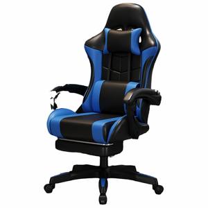 Chaise de bureau ergonomique pivotante et inclinable en cuir pour cybercafé, jeux et e-sport, avec base 5 étoiles et accoudoirs - Product Image 5
