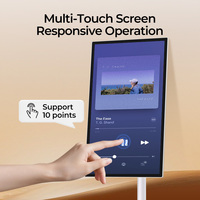 Televisor Inteligente Portátil Giratorio de 32 Pulgadas, Android 12, Cámara Magnética, Pantalla LED Full HD de 60 Hz, Ruedas, Uso Doméstico y Publicitario