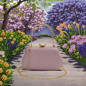 Handcrafted Luxury Evening Clutch <b>Bag</b> Mother Pearl Embellished <b>Velvet</b> Flap Purse Sequin Box Design Classic Fashion Casual - Product Image 2