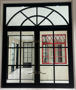 Ventanas de Hierro Forjado y Vidrio Estilo Francés, Ventana Abatible Vintage, Arqueada para Interiores, de Acero Inoxidable con Doble Apertura, Personalizable - Product Image 1