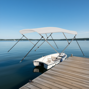 Housse de bateau blanche à 3 arceaux, 72x77,2x53,9 pouces, pour bateaux de 14 à 18 pieds - Product Image 2