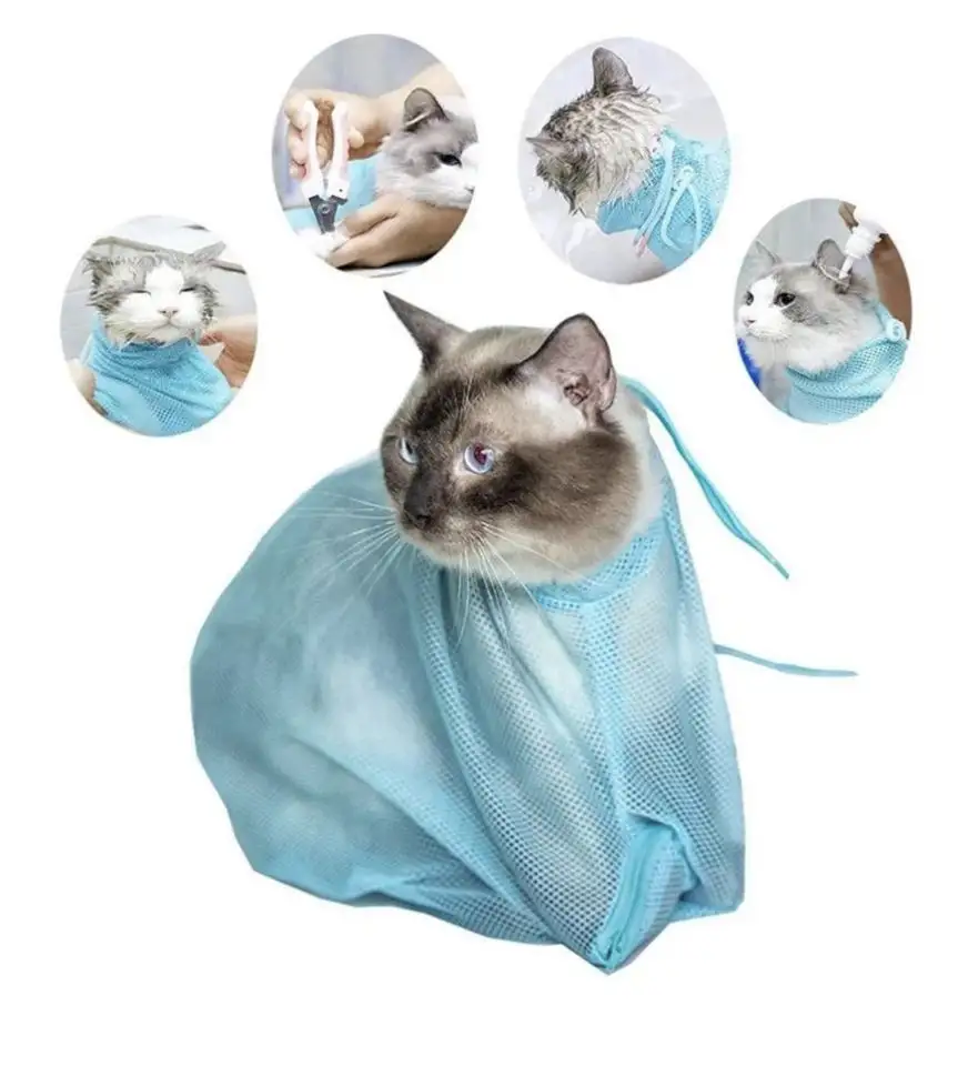 Pet Products Hot Selling Cat Bathing Bag Dog Cleaning Shower Bag Cat Grooming Sets Bag