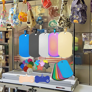 Vui xương hình titan thép <span class=keywords><strong>Dog</strong></span> ID tag với chuỗi kim loại cứng men đúc bù đắp in ấn biểu tượng tùy chỉnh cho món quà kỳ nghỉ - Product Image 1