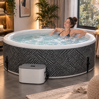 Bain à remous gonflable portable d'extérieur en PVC à motif en W avec pompe SPA externe et fonction de massage