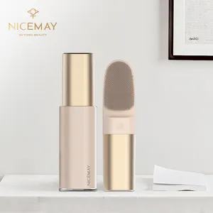 Nicemay-herramienta de limpieza facial profunda, cepillo eléctrico sónico de silicona para limpieza facial