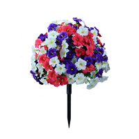Pohon Bunga Biru Meja Luar Ruangan Mesin Karangan Bunga Pernikahan Bunga Delphinium Panel UV Peony Bunga Buatan