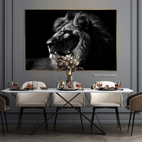 Noir et blanc Lion Animal photo toile peinture décor peinture moderne mur Art photo dans le salon maison