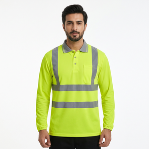 Wholesale Unisex Long Sleeve <b>Flame</b> Resistant Breathable Reflective Hi Visibility Workwear Cycling Green Safety <b>Shirts</b> Logo - Product Image 1