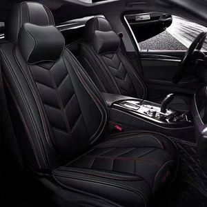 Housse de siège de voiture universelle de style sportif et protège-tête imperméables en PU pour sièges avant et arrière - Product Image 4
