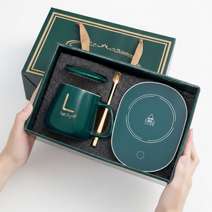 Gift Box Ceramics Cup Set Self Heated Mug Temperature Control <b>Smart</b> Electric Coffee Mug <b>Heater</b> Cup Warmer Coffee Coaster Warmer - Product Image 1