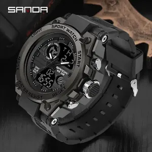 Montre numérique pour homme <span class=keywords><strong>Sanda</strong></span> 739, nouvelle collection, LED lumineuse, étanche, fonctionnelle, sportive, pour homme - Product Image 1