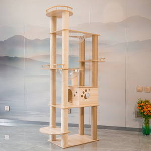 Perlengkapan Kucing Shengfeng Luxury <span class=keywords><strong>Cat</strong></span> Villa, Papan Garukan Grosir, Pohon Panjat, Kapsul Luar Angkasa, Tempat Tidur, Tiang Garukan Kucing - Product Image 3