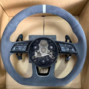 Volant en cuir suédé blanc pour <span class=keywords><strong>Audi</strong></span> B9 A3 A4 A5 S4 RS5 S3 S4 S5 A6 A7 A8 Q5 Q7 TT R8 S6 RS6 RS7 S7 B8.5 B8 - Product Image 1