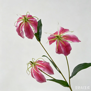 Fiori Artificiali in Seta, Gigli Fiammeggianti Stampati in 3D, Decorazione per Sfondi di Feste, Effetto Tattile Idratante, Colore Personalizzabile per Matrimoni - Product Image 4