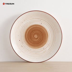 Service de table en grès de luxe, peint à la main, motif en spirale, design en spirale, durable, logo personnalisé, passe au lave-vaisselle, TRESUN - Product Image 4