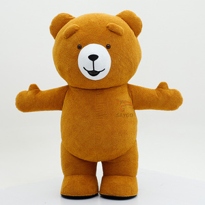 <span class=keywords><strong>Disfraz</strong></span> de Mascota de oso de peluche inflable Unisex, <span class=keywords><strong>disfraz</strong></span> de Animal amarillo marrón para adultos, disfraces de <span class=keywords><strong>gusano</strong></span> Unisex para adultos - Product Image 2