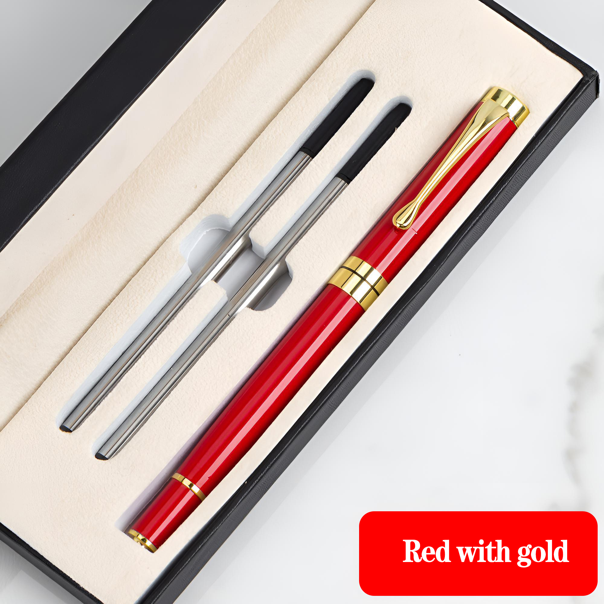 Red with gold