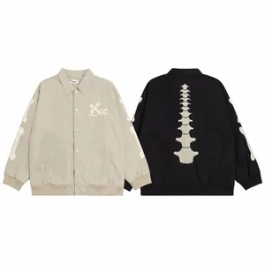 Chaqueta Oversize Y2K con Estampado de Esqueleto para Hombre LAYENNE, Chaqueta Casual de Un Solo Pecho para Parejas, Ropa Urbana - Product Image 1