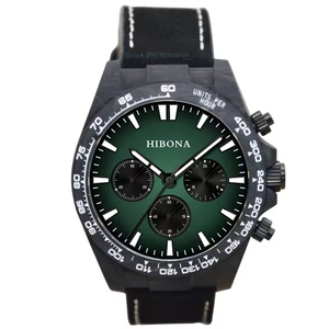 Montre automatique mécanique chronographe avec cadran en fibre de carbone, cristal saphir, bracelet tissé, montre de sport pour homme - Product Image 3