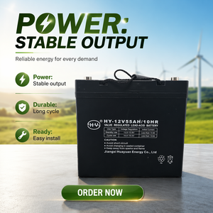 Batería de <span class=keywords><strong>Gel</strong></span> VRLA de Ciclo Profundo de 12V 55Ah, Batería de Plomo-Ácido Sellada para Sistemas de Energía Solar y UPS - Product Image 1
