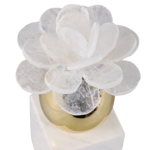 Scultura floreale moderna con base in marmo, statua decorativa per casa, ufficio, bagno, mensola, decorazione per interni - Product Image 6