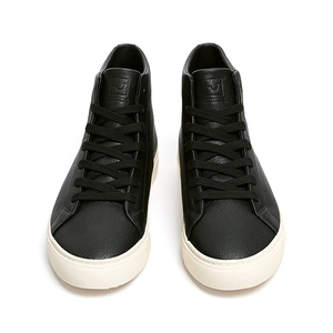 Fabricant de baskets montantes décontractées en cuir noir pour hommes, avec logo personnalisé, pour créateurs de mode - Product Image 3