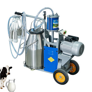 Máquina de Ordeño de Pistón <span class=keywords><strong>para</strong></span> <span class=keywords><strong>Vacas</strong></span>, Bomba de Vacío de 25L, Ordeñadora Automática Portátil con Cubeta de Acero Inoxidable, 10-12 <span class=keywords><strong>Vacas</strong></span> por Hora - Product Image 1