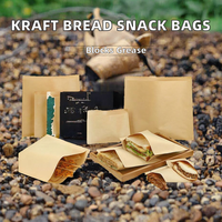 Sacs à collation en papier kraft jetables de qualité alimentaire, résistants à la graisse, avec impression offset pour pain, gâteaux, salades et logo personnalisé