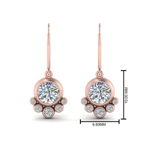 Pendientes de Oro Rosa E343 con Circonita Redonda, Diseño de Flor, Engaste de Garra, Joyería Clásica de Boda para Mujer - Product Image 5