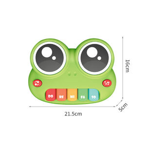 Wholesale Music Piano Multifunctional <b>Hand</b> Clapping <b>Drum</b> Cartoon Frog Electronic Five Key Piano Toy - Product Image 4