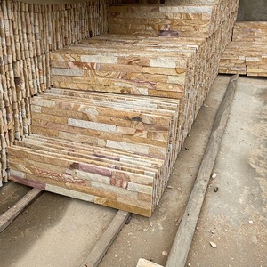 Fabricante directo amarillo cálido superficie dividida antiácido diseño moderno <span class=keywords><strong>piedra</strong></span> <span class=keywords><strong>de</strong></span> cultivo lineal para Hotel Villa <span class=keywords><strong>fachadas</strong></span> exteriores - Product Image 3