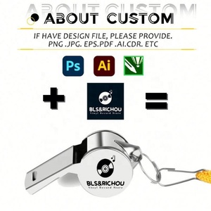 Silbato deportivo al por mayor, silbato de acero inoxidable con correa, cuerda colgante, árbitro personalizado, silbato de metal con logotipo - Product Image 2