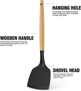 Offre Spéciale : Ustensiles de Cuisine en Silicone de Qualité Alimentaire – Spatules et Ensembles d'Ustensiles de Cuisine avec Manche en Bois - Product Image 5