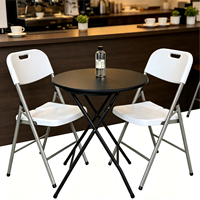 Table ronde pliable en plastique HDPE pour événements de mariage, jardin et extérieur – Vente en gros