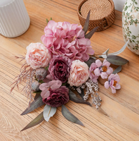 Bunga Mawar Buatan Old Dream Flower Note, Buket Gantung Dinding untuk Rumah & Pernikahan - Gaya Eropa Buatan Tangan Alami untuk Hari Valentine