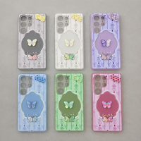 Casing HP iPhone 17 Pro Max Jelly 2 in 1 Glossy Bow Applique Motif Kupu-kupu Bingkai Abu-abu Manis Lucu Grosir