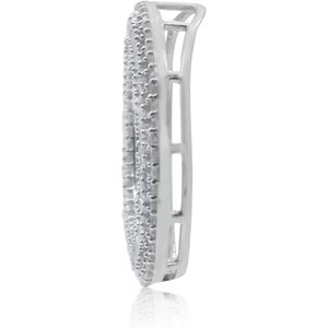 Jewelspaark - Collar de Plata de Ley 925 con Baño de Rodio, Colgante Circular de Diamantes de Lujo, Corte Baguette, Engaste en Canal, para Mujer - Product Image 4