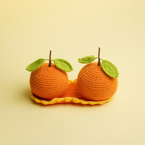 Objeto Decorativo de Fruta Tejido a Mano con Hilo Naranja, Regalo Artesanal, Forma Redonda, Diseño Exquisito - Product Image 3
