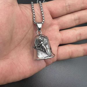 yunnique Stainless Steel <b>Bell</b> Pendant With <b>Angel</b> Cupid Design For Necklace Gift - Product Image 4