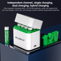 Fujimax Set pengisi daya baterai isi ulang daya AAA 1.2V, dengan Port tipe-c untuk penggunaan skuter-desain portabel penerangan LED